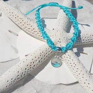 Braided Corded Bracelet with Silver Charm