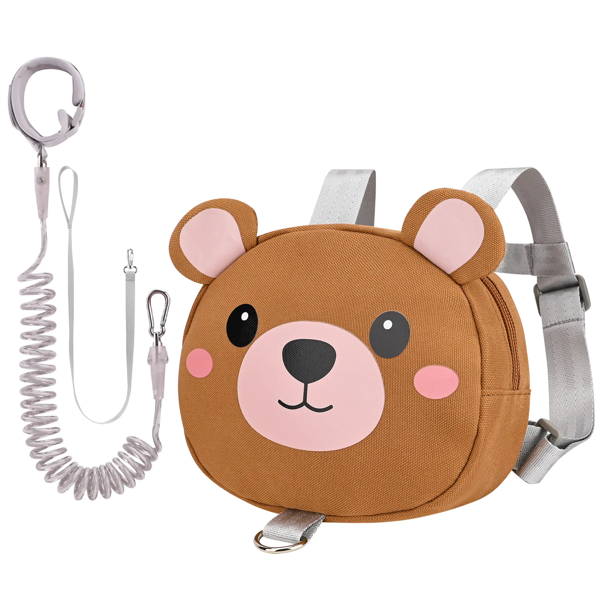 BEBAMOUR Unisex Toddler Anti-Lost Leash Backpack, Cute Animal Polyster Woven Fabric Safety Harness, Cute Cartoon Walking Harness Backpack, Adjustable Detachable Anti-Lost Rope