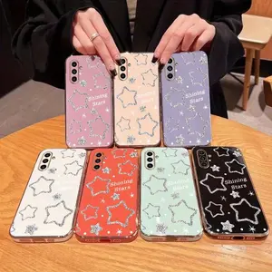Star Pattern Phone Case, Anti-slip Phone Protective Cover, Phone Accessory Protector Compatible with Samsung Galaxy A04S A05S A06 A13 A14 A15 A16 A24 A25 A34 A35 A52 A52S A53 A54 A55 S22 S23 S24 Plus Ultra FE Series, Casing