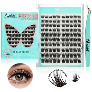 【Live Exclusive】Ailaishi No Glue Lash Kit  Self Adhesive Individual Eyelashes Easy Makeup Application with Tweezers Cosmetic #Summervibes