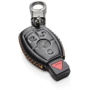 Vitodeco Leather Key Fob Case Compatible for Mercedes Benz, 3 or 4 Buttons