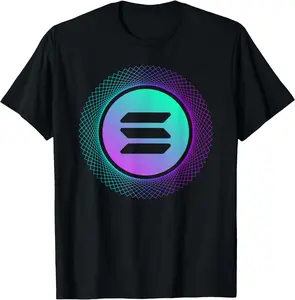 Colorful Solana Blockchain Coin | Solana SOL Clothing Unisex T-Shirt Cotton Menswear Man Classic
