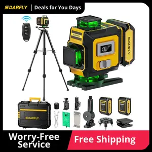 【FathersDayGift】SOARFLY X16 Laser Level with Tripod, 4x360° Self Leveling Line Laser, 16-Line Green Laser, Cross Lines Tool with 2 Batteries for Tile, Picture Hanging, Home Renovation | SummerWins | DealsForYouDays