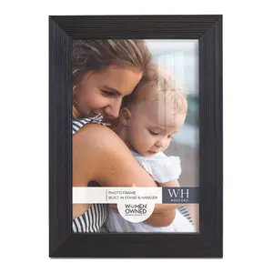 Premium Ebony Solid Wood Picture Frame, 5" x 7" Decor Glass Decor Glass Photo Artwork