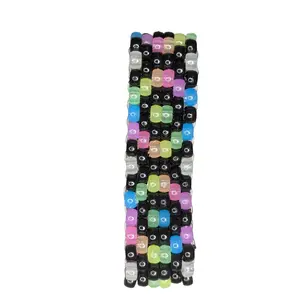 Glow in Dark XOXO Pride Bracelet with Black field available in six sizes pride bracelets kandi bracelet