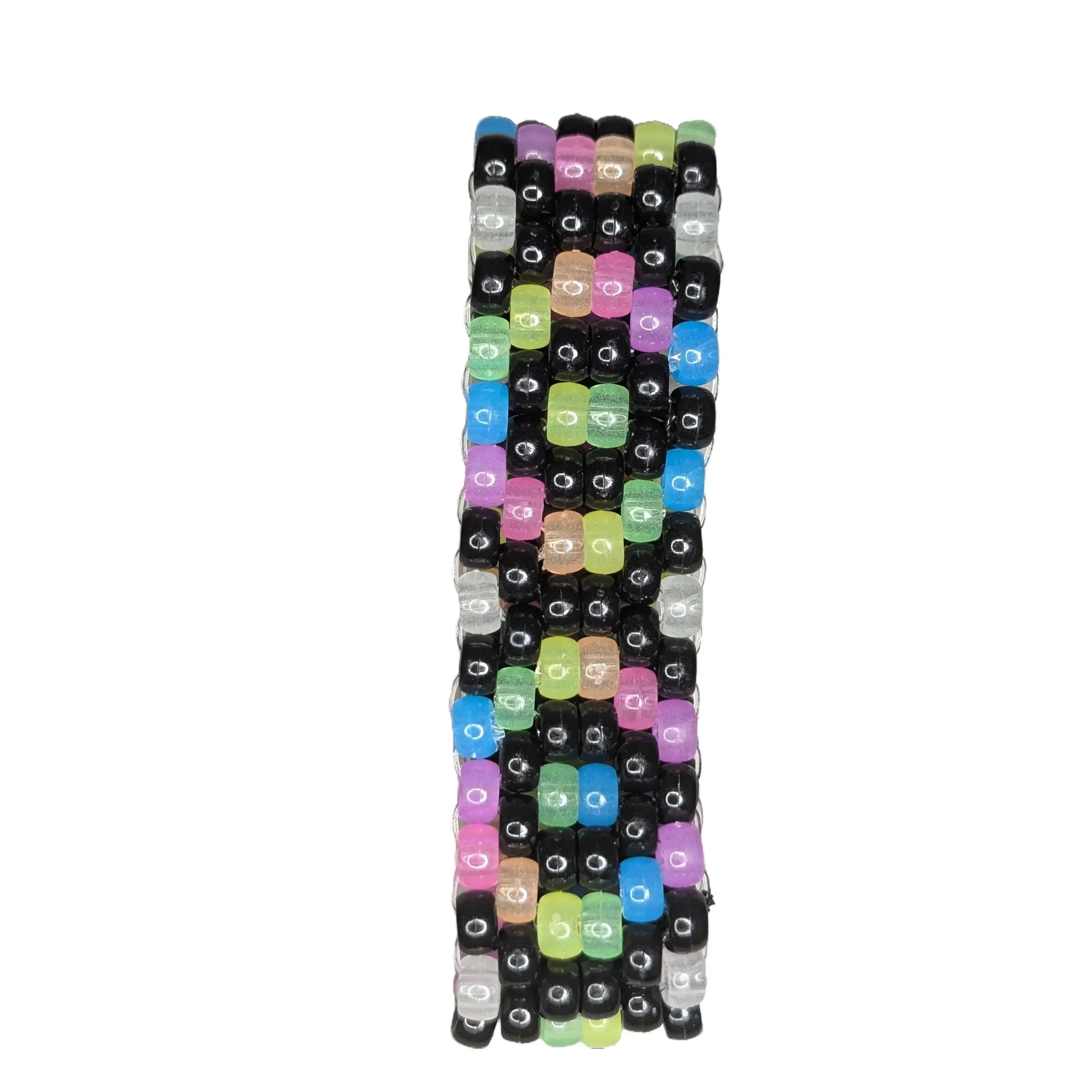 Glow in Dark XOXO Pride Bracelet with Black field available in six sizes pride bracelets kandi bracelet