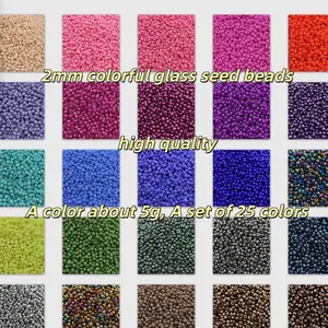 Customize Your Own 2mm Colorful Glass Seed Beads High Quality Set of 25 Colors 5g Each Ideal for Crafting