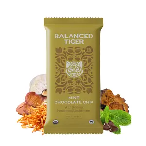 Organic Functional Mushroom Protein Bars | Full Dose (1500mg) Lions Mane, Chaga, Reishi & Cordyceps Bars | Vegan | Mint Chocolate Chip Flavor