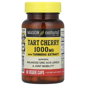 Mason Natural Tart Cherry with Turmeric Extract, 1,000 mg, 60 Veggie Caps