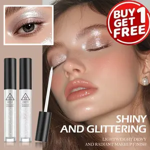 HISYI 4-Color Glitter Liquid Eyeshadow - Long-Lasting Shimmer Eye Gloss, Sparkly Eye Makeup for Party & Daily Looks, Glitter Eyeshadows, Eye Makeup Product