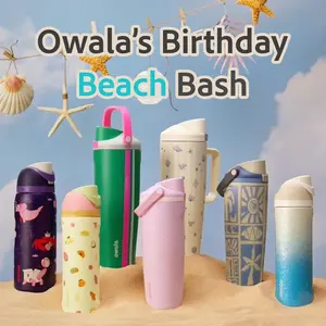 [Limited NEW 2026] Owala Birthday Bash Reveal FreeSip 32oz Stainless Steel Insulated Water Bottle - Leakproof Flip Lock Lid, BPA-Free, Built-in Straw, Keeps Drinks Cold 24H/Hot 12H, Reusable Sports Travel Bottle (Festive Home Supply)