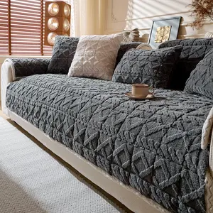 Solid Color Sofa Cover, 1 Count Non-slip Elastic Sofa Slipcover,Soft Comfortable Sofa Towel Or Throw Pillowcase, Sofa Protector for Home Living Room, Funky Bedroom Accessories, Washable Sofa Slipcover-christmas decorations（room accessories)-gifts
