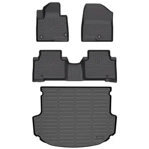 Depituu for Hyundai Santa Fe 2013-2018 2021-2023 (Only 5 Seater) Floor Mats & Cargo Liner Set,All Weather Protection Automotive Car Mats Trunk Liner Floor Liners Trunk Mat Santa Fe Sport Floor Mats,car stuff,car essentials,car mats accessories