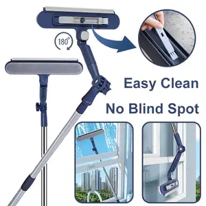 120CM High-Rise Window  Cleaner Double-Sided Glass Cleaner Tool for Home No Dead Angle Window Cleaning Gadget for Outdoor Window