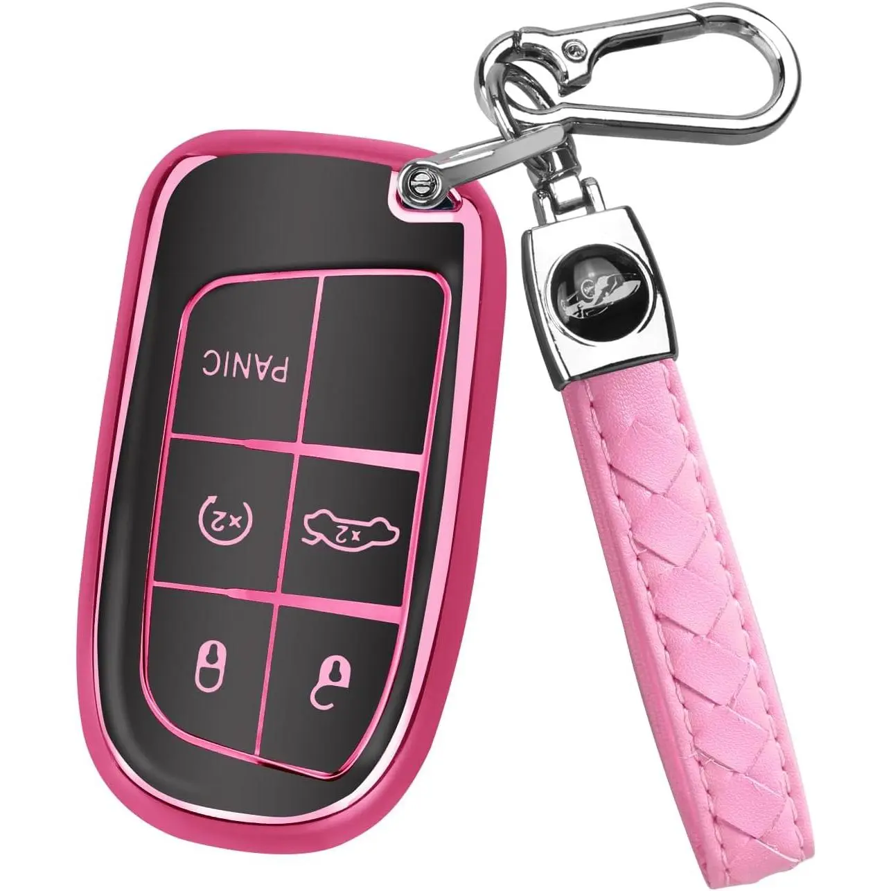 for Jeep Key Fob Cover, TPU Key Case Shell for Jeep Grand Cherokee Renegade Dodge RAM Durango Challenger