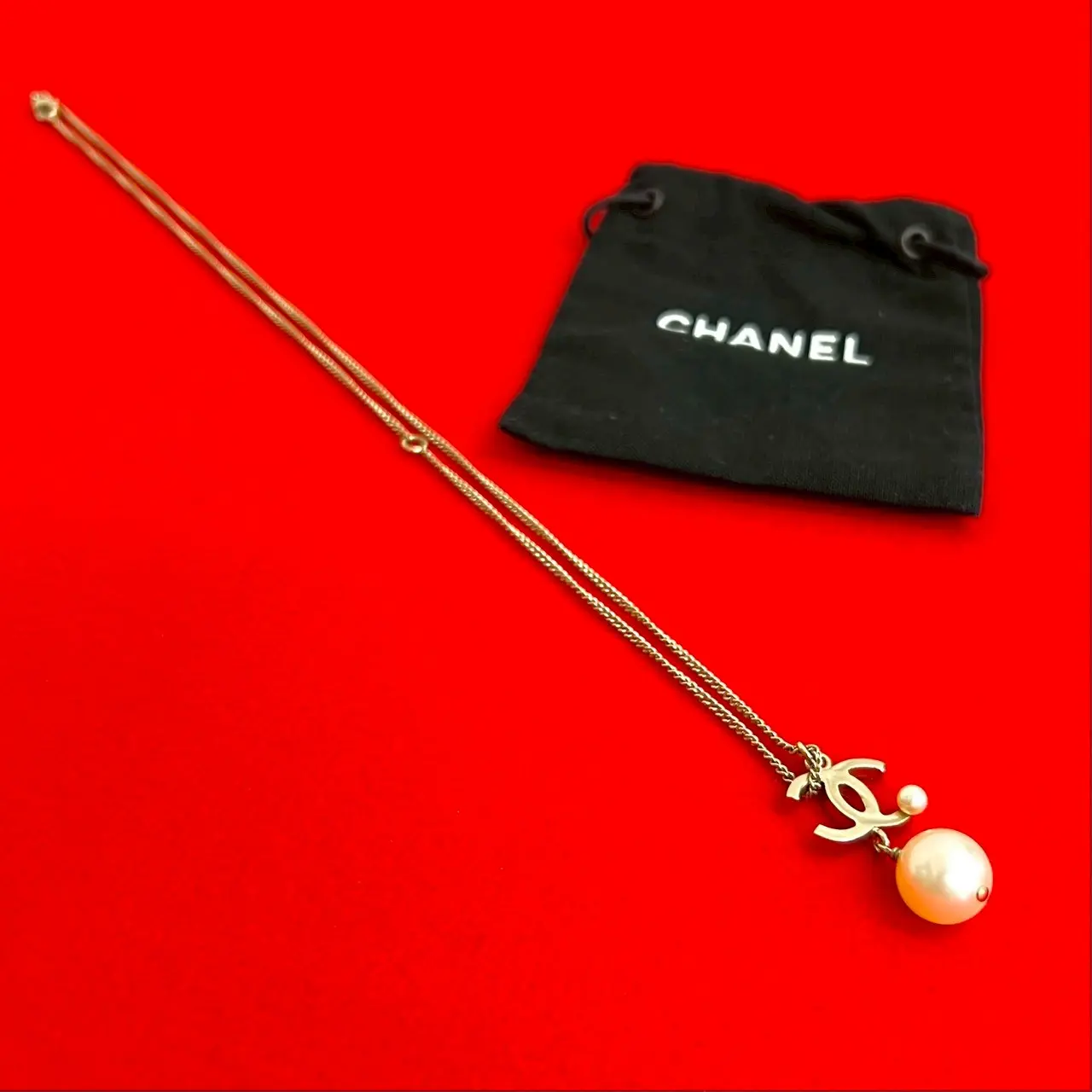 Pre-owned CHANEL Stainless Small Leather Goods Coco Mark Necklace