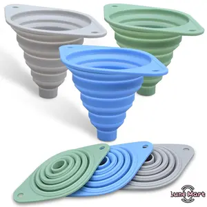 Kitchen Funnel Set 3 Pack,Funnels for Kitchen Use Filling Bottles,Silicone Funnel Collapsible,Small Funnels for Filling Small Bottles
