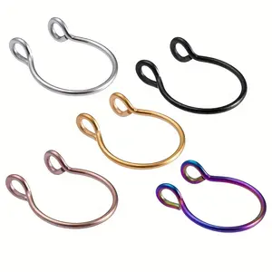 1pc U-Shaped Stainless Steel Fake Nose Septum Ring - No Piercing Required, Clip-On Hoop Earring, Horseshoe Circular Design, Body Jewelry for Lip and Nose, Easy to Wear and Remove