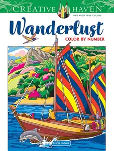 Creative Haven Wanderlust Color by Number (Adult Coloring Books: World & Travel), Coloring Painting, Art