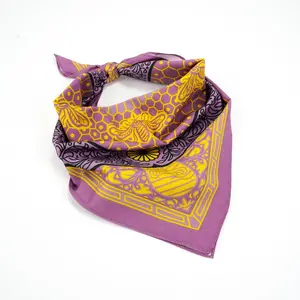 24'' Queen Bee Cotton Bandana – Multi-Purpose Headwear for Travel, Gift, Outdoor Use