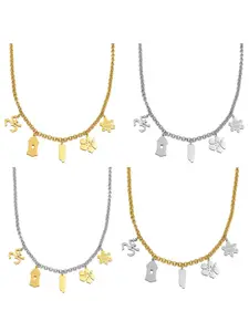 1Pc Puerto Rico Map Flowers Masks Frog Traditional Symbol PR Hibiscus Necklaces Dainty Boho Dangling Charms Necklace For Women Stainless Steel Jewelry