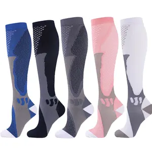 5 Pairs Compression Socks Stockings Womens Mens 20-30 mmHG Knee High Support for Running & Sports