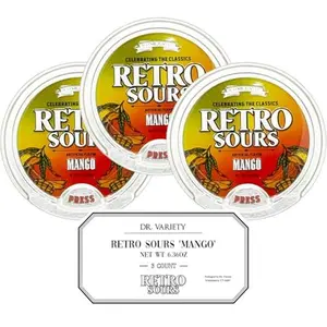 Retro Sour Mango– Retro Sour Mango Candy | Iconic Candy Retro Sours 3 Pack | Sour Candy Variety Pack Bulk Fruit