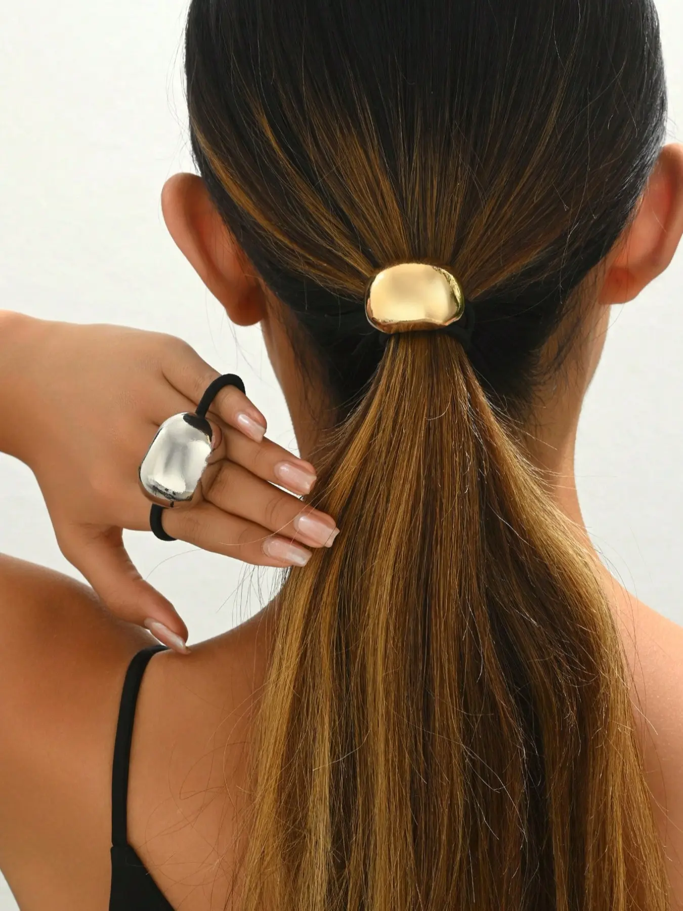 1pc Minimalist Metal Hair Tie for Different Occasions, Versatile Elastic Ponytail Holder, Fashionable Hair Accessories for Daily Use, Minimalist Metal Hairband, Hair Accessories Set, Pony Tail Holders