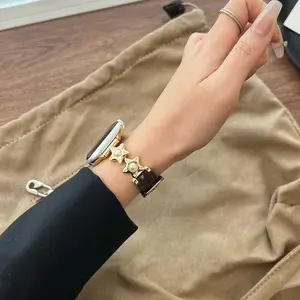 Warm Autumn Winter Corduroy Star Print Adjustable Replacement Strap, Suitable for Apple Watch S11-S3, Durable Design for Daily Wear, Smartwatch Strap, Smart Watch Accessories