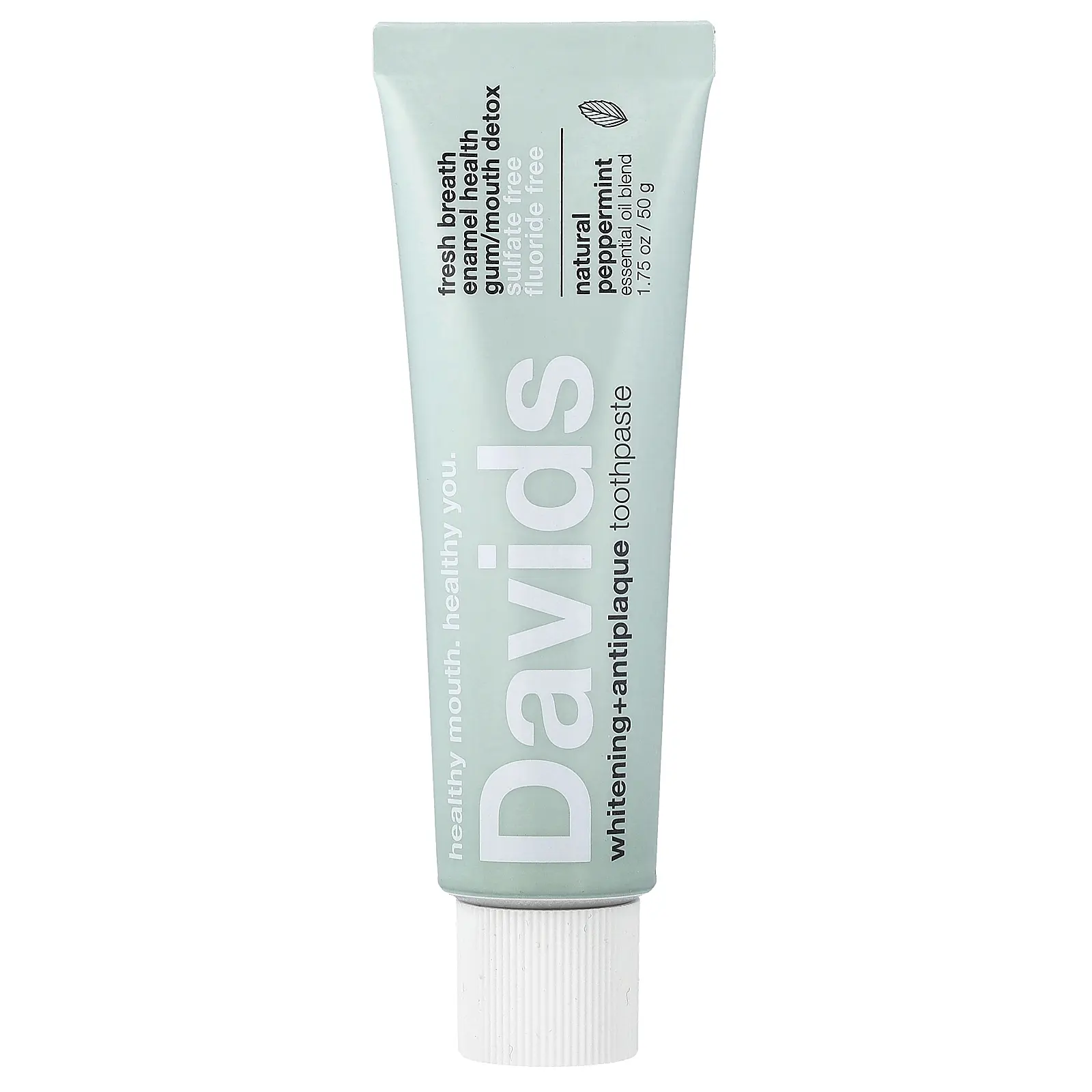 Davids Premium Toothpaste, Whitening Antiplaque, Natural Peppermint, 1.75 oz (50 g)