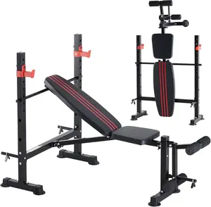 Adjustable Weight Bench Set With 4 Backrest Angles For Flat Incline Decline Leg Extension And Curl Attachment 650 Lbs Capacity Foldable Bench Press For Garage Or Home