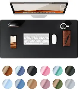 Leather Desk Pad Protector, Office Desk Mat Non-Slip Waterproof Mousepad 23.6" x 13.8"