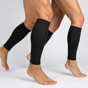 2 Pairs Calf Compression Sleeves Footless Socks(20-25mmHg) for Women Men, Leg Compression Sleeve Calf Brace for Support Running Shin Splints