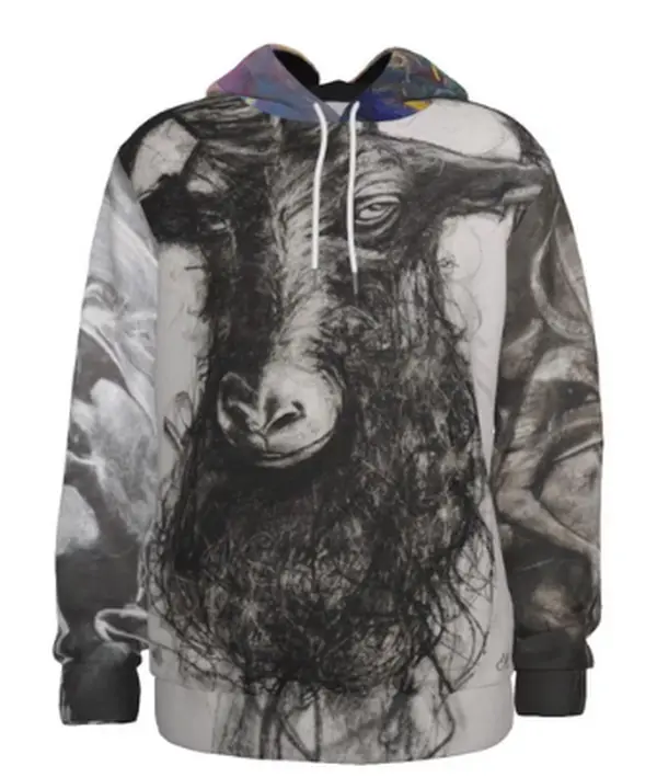 Limited Edition All-Over Print Hoodie | 5 Unique Artworks + Signed Fine Art Print | Aries Front, Zodiac Sleeves