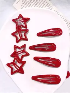 Star Design Hair Clips Set, Cute Metal Hair Accessories for Women & Girls, Minimalist Headwear Suitable for Thick Hair