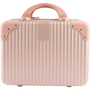 Framendino, Portable Hard Shell Cosmetic Portable Suitcase Makeup Travel Case Rose Gold Framendino