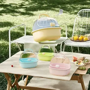 Luxury 4-Color Optional Pet Carrier Cage, Portable Travel Case with Water Bottle, Plastic Breathable Guinea Pig Cage for Dwarf Hamster Ferret