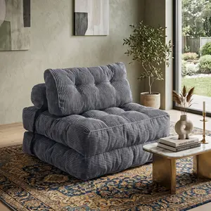 Convertible Sleeper Chair Bed with Pillow & Foldable Mattress, Portable Folding Sofa Bed with Back Support for Living Room Bedroom