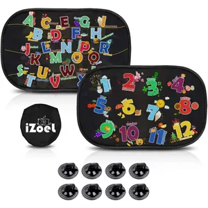 Car Sun Shade For Baby,Kids 2 Pack Static Cling Side Window Car 80GSM Rear Sunshades Universal With 8 Suction Cups And Storage Bag-Sun Glare And UV Rays Protection