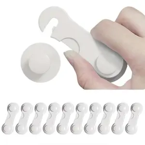10 Child Safety Locks, Enhancing Safety, Young Children, Durable Abs Plastic, Easy Installation for Cabinets Drawers Refrigerators, Finger Guard Protection