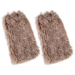 Colorful Furry Plush Leg Warmers Women Girl Winter Soft Thick Fuzzy Boot Cuffs Leg Sleeves Covers Footless Calf Socks Streetwear