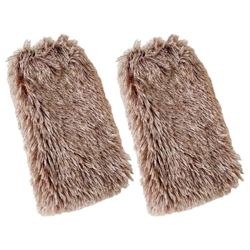 Colorful Furry Plush Leg Warmers Women Girl Winter Soft Thick Fuzzy Boot Cuffs Leg Sleeves Covers Footless Calf Socks Streetwear