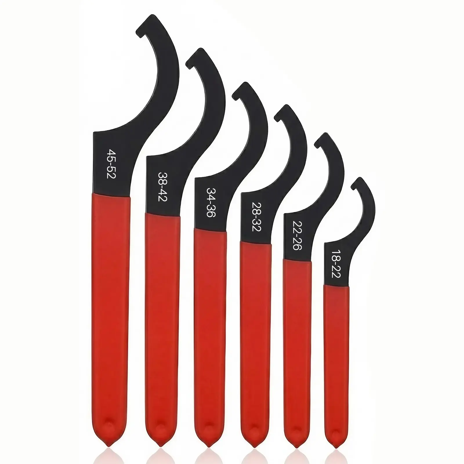 6-Piece Coilover Spanner Wrench Set, Adjustable C-Shape Shock Hook Wrench Tool for Hand Tool Applications