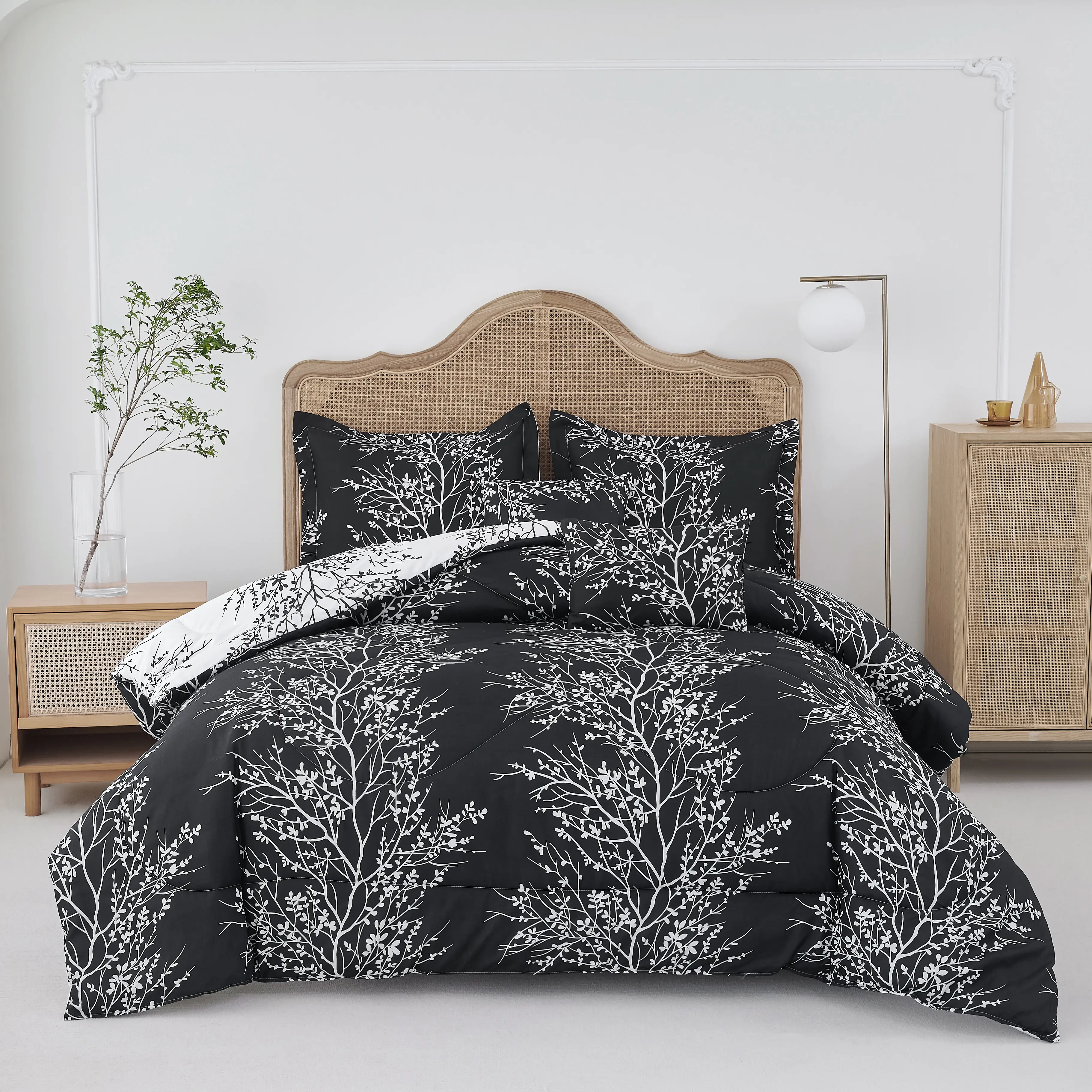 Foliage Reversible Comforter Set + Two Free Sham Pillows