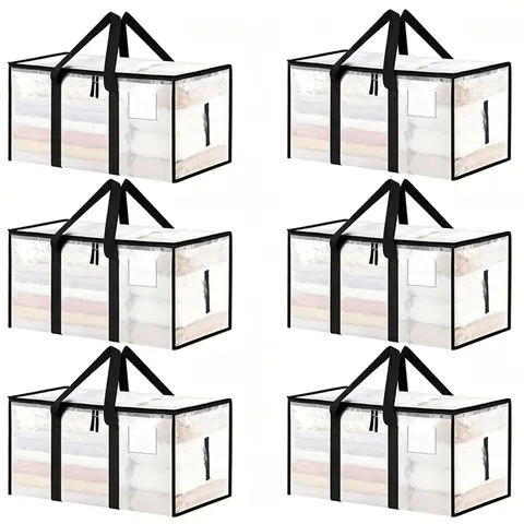 High-Capacity Transparent Thick-Wall Plastic Storage Boxes, Hinged-Lid Home Supplies with Thick-Wall Protect for Closet Organizer Storage and Home, Camping Organization Needs (Dorms, Garages Compatible)