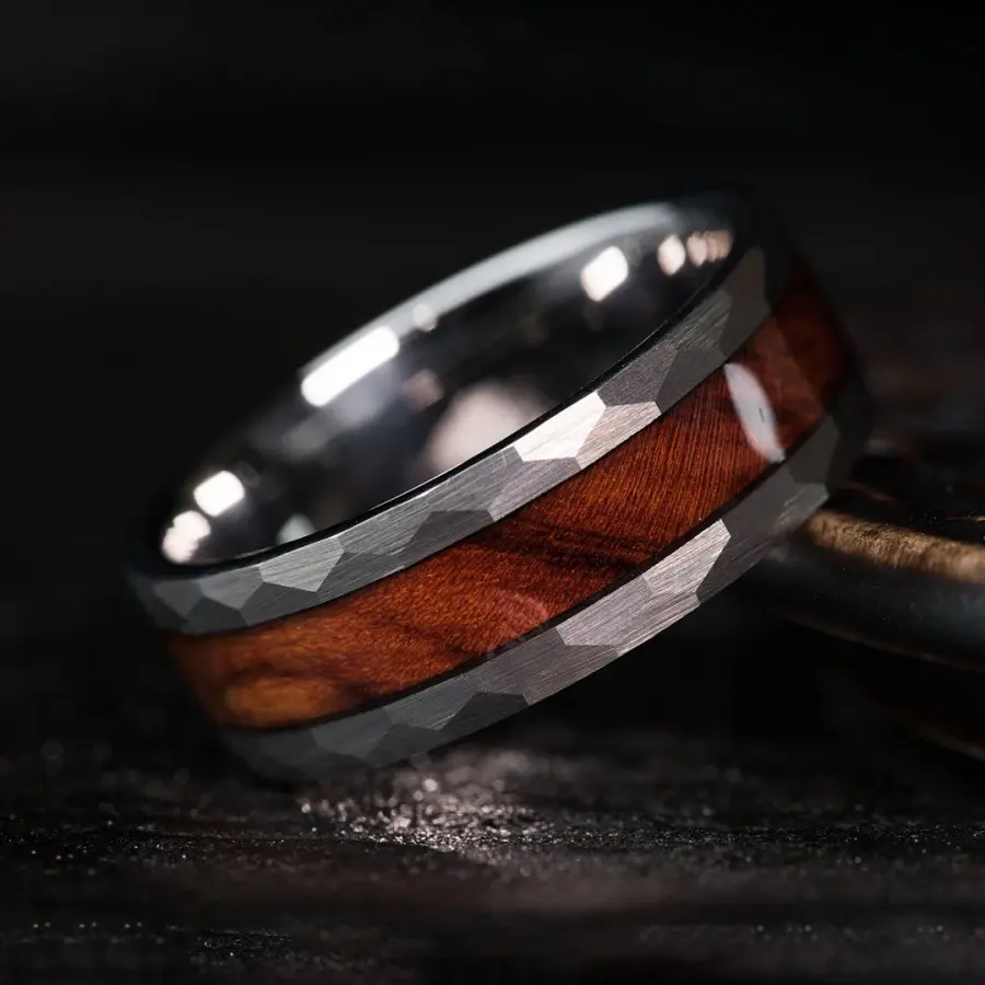 Steel diamond deep red wood grain stainl