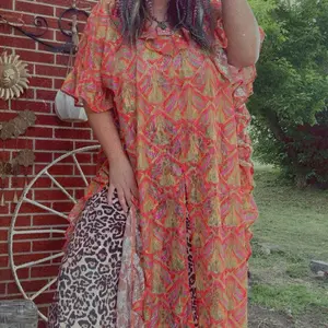 LTB- Colorful Lace Split Tunic
