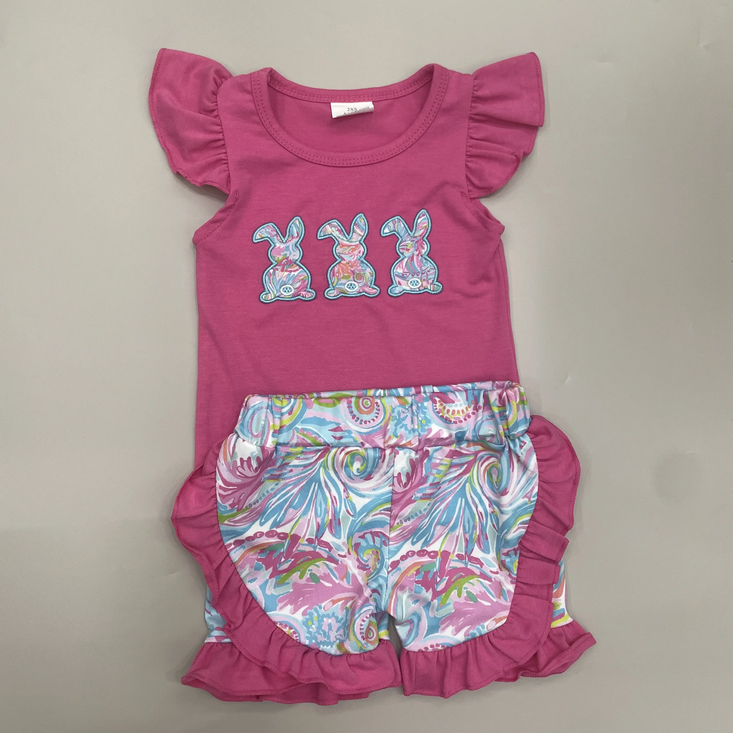 Girl Easter Outfit Kids Bunny Shorts Set Girl Spring Clothing Set