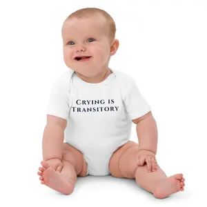 Crying is Transitory Baby - Future of Finance Organic cotton baby bodysuit