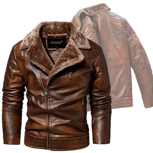 western jackets for men Faux Leather Fur Coat Warm Winter